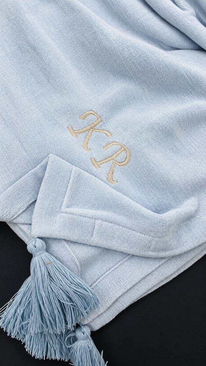 Azure Chenille Throw
