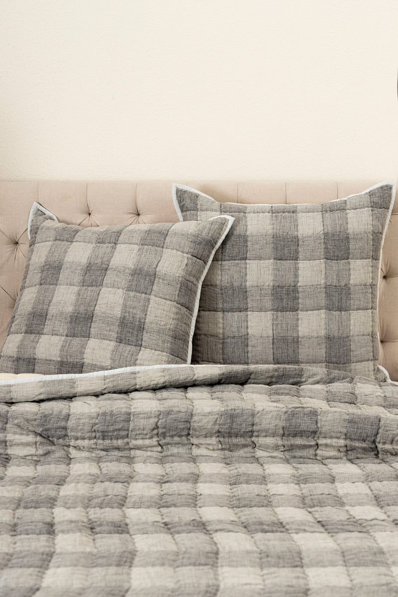 Charcoal plaid Bedspread – Shop | FA Home